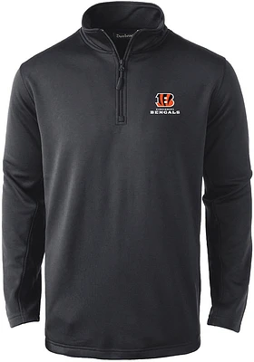 Dunbrooke Cincinnati Bengals Mens Black ALL STAR Long Sleeve Qtr Zip Pullover