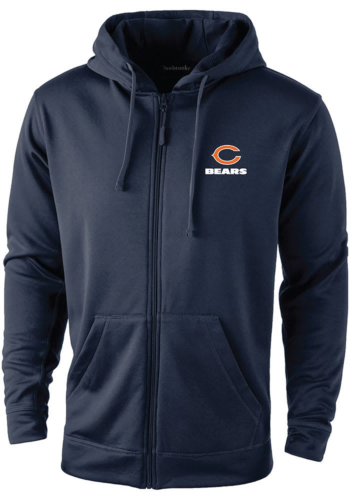 Dunbrooke Chicago Bears Mens Navy Blue TROPHY Long Sleeve Zip