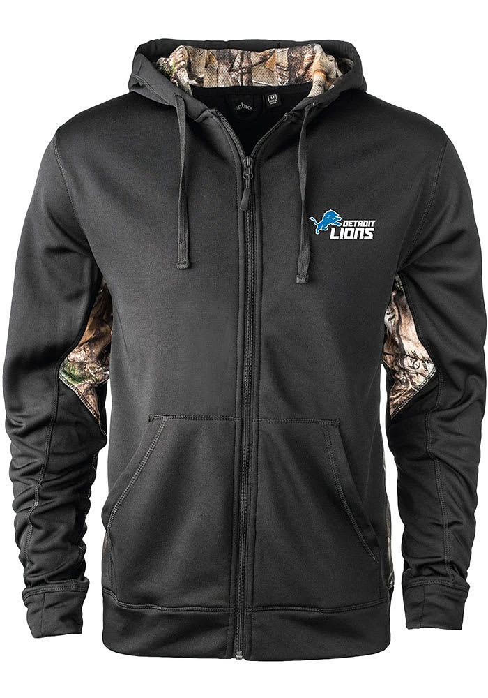 Dunbrooke Detroit Lions Mens Black DECOY Long Sleeve Zip