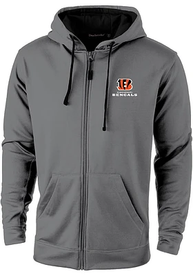 Dunbrooke Cincinnati Bengals Mens Grey Apprentice Hood Long Sleeve Zip