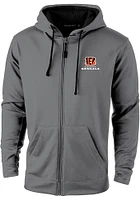 Dunbrooke Cincinnati Bengals Mens Grey Apprentice Hood Long Sleeve Zip