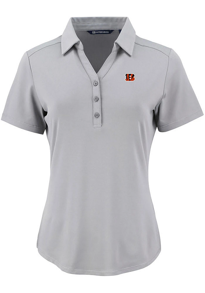 Cutter and Buck Cincinnati Bengals Womens Graphite Forge Eco Polo Short Sleeve Shirt