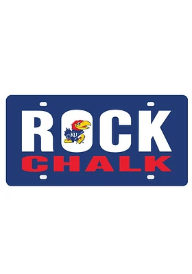 Kansas Jayhawks Blue Rock Chalk Blue Car Accessory License Plate