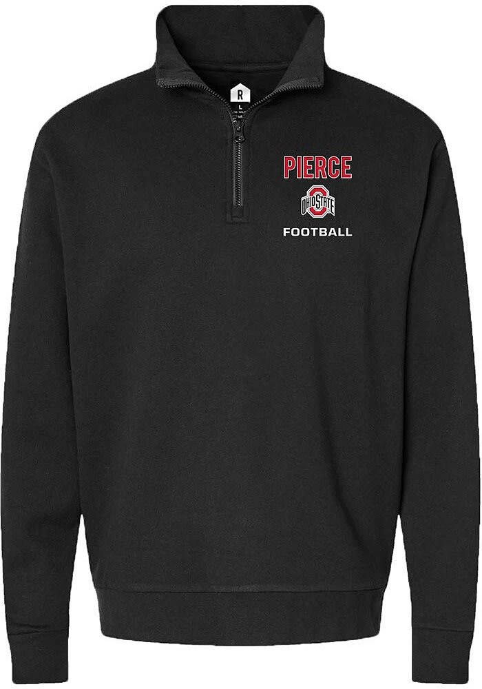 Payton Pierce Mens Rally Black Ohio State Buckeyes NIL Embroidered Qtr Zip Pullover