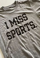 RALLY Grey I Miss Sports Short Sleeve Fashion T Shirt