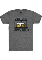 RALLY Grey Virtual Happy Hour Short Sleeve Fashion T Shirt