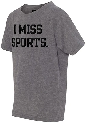 RALLY Youth Grey I Miss Sports Short Sleeve Fashion T-Shirt