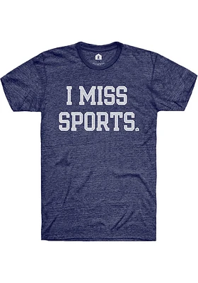 RALLY Navy Blue I Miss Sports Short Sleeve Fashion T Shirt