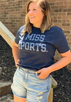 RALLY Navy Blue I Miss Sports Short Sleeve Fashion T Shirt
