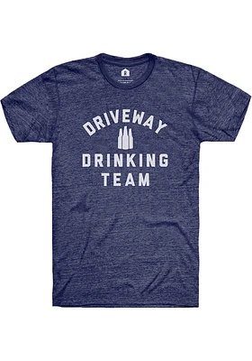 RALLY Navy Blue Driveway Drinking Team Short Sleeve Fashion T Shirt