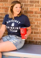 RALLY Navy Blue Driveway Drinking Team Short Sleeve Fashion T Shirt