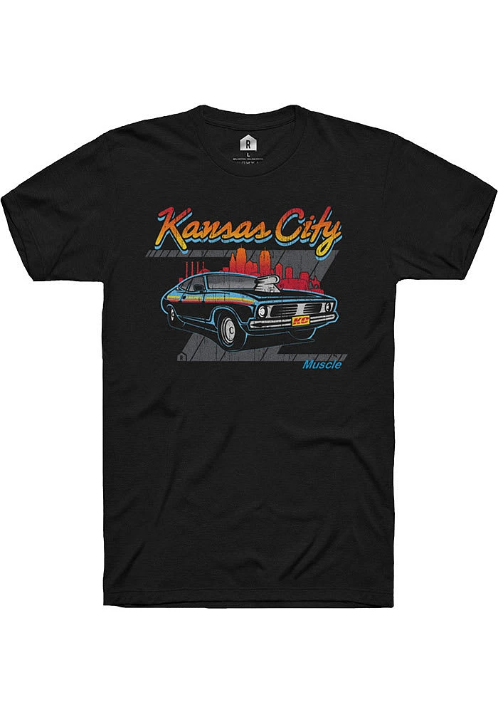 Rally Kansas City Black Muscle Car Short Sleeve Fashion T Shirt
