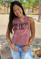 Rally Detroit Womens Pink Mirror Tank Top