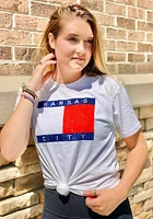 Rally Kansas City Womens White Flag Short Sleeve T-Shirt