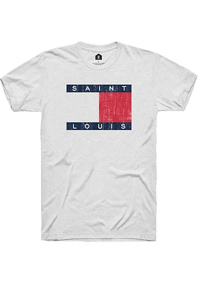 Rally St Louis Womens White Flag Short Sleeve T-Shirt