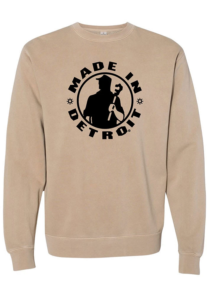 Made Detroit Mens Circle Icon Long Sleeve Crew Sweatshirt
