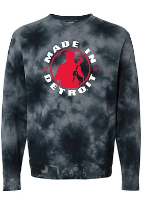 Made Detroit Mens Black Circle Icon Long Sleeve Crew Sweatshirt