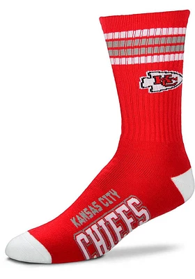 Kansas City Chiefs Duece Four Stripe Mens Crew Socks