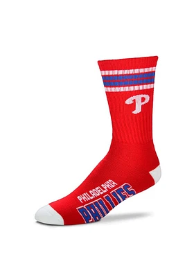 Philadelphia Phillies Duece Four Stripe Mens Crew Socks