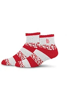 St Louis Cardinals Sleepsoft Fuzzy Womens Quarter Socks