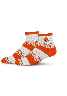 Cleveland Browns Pro Stripe Fuzzy Womens Quarter Socks