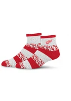Detroit Red Wings Pro Stripe Fuzzy Womens Quarter Socks