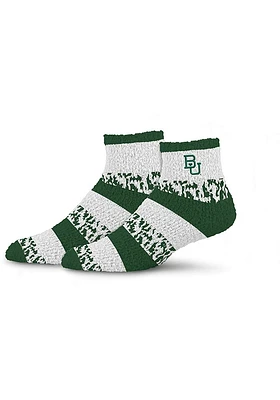 Baylor Bears Pro Stripe Fuzzy Womens Quarter Socks