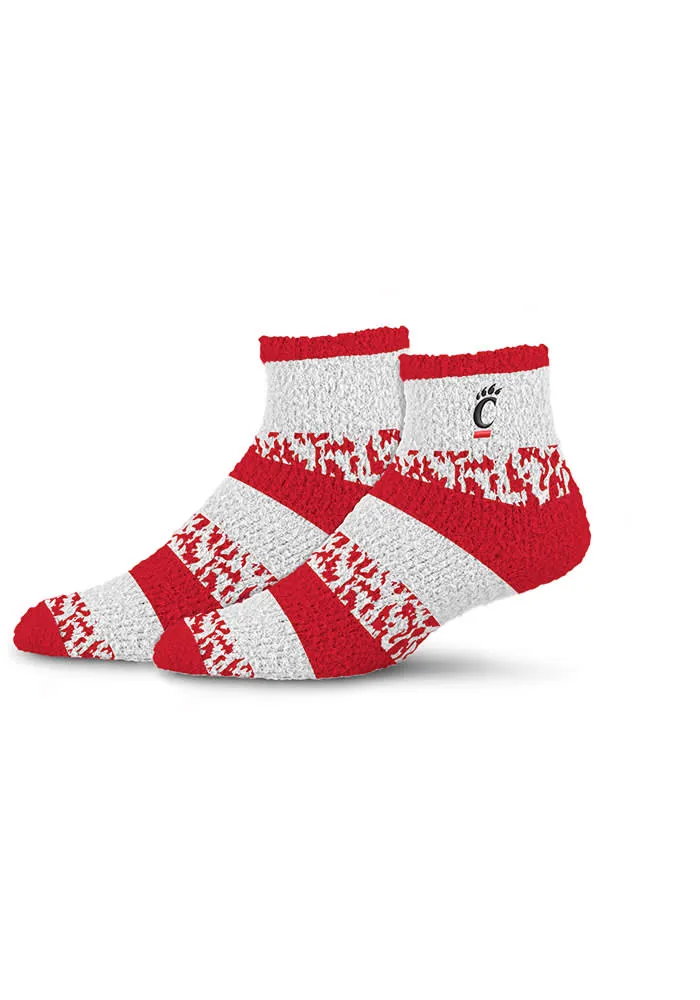 Cincinnati Bearcats Pro Stripe Fuzzy Womens Quarter Socks