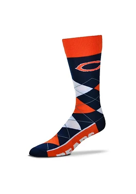 Chicago Bears Calf Logo Mens Argyle Socks
