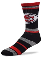 Kansas City Chiefs Marbled Stripe Mens Crew Socks