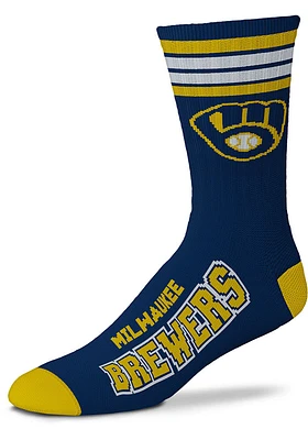 Milwaukee Brewers 4 Stripe Duece Mens Crew Socks