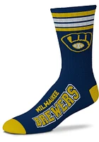 Milwaukee Brewers 4 Stripe Duece Mens Crew Socks