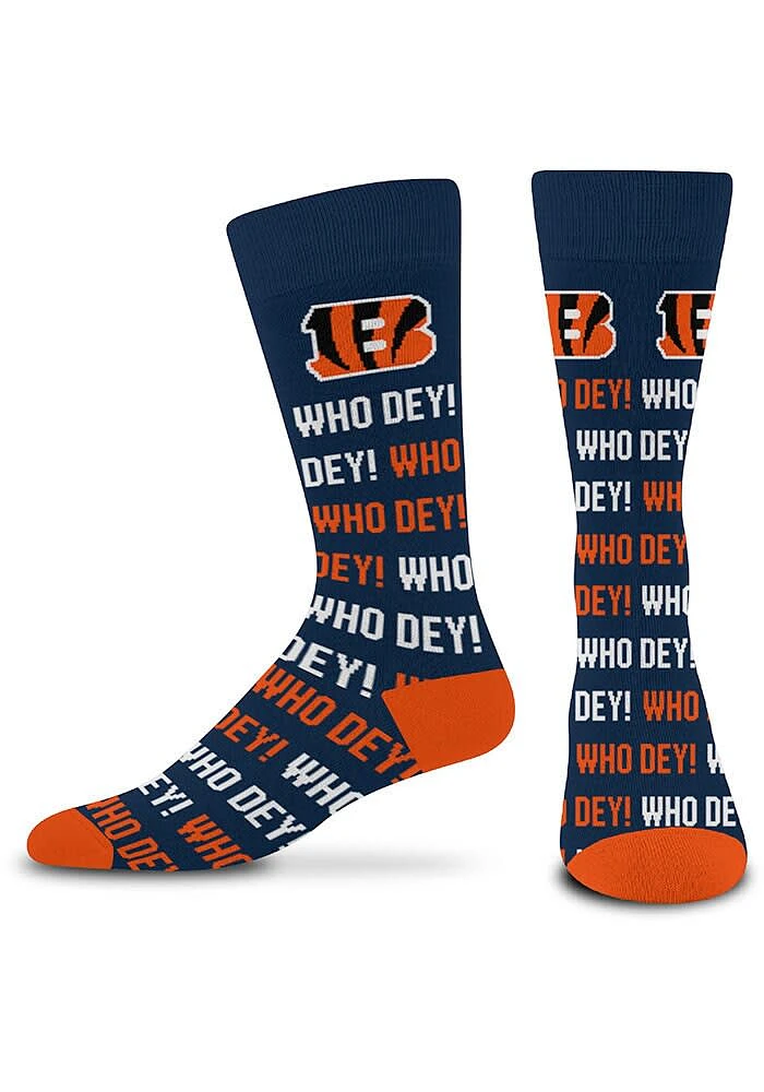 Cincinnati Bengals Word Repeat Mens Dress Socks