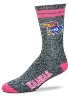 Kansas Jayhawks Melange Womens Crew Socks