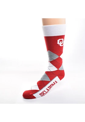 Oklahoma Sooners Calf Logo Mens Argyle Socks