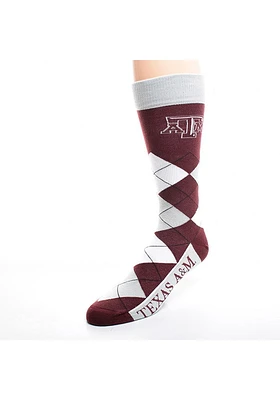 Texas A&M Aggies Calf Logo Mens Argyle Socks