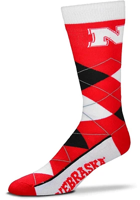 Nebraska Cornhuskers Argyle Mens Argyle Socks