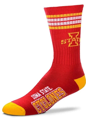 Iowa State Cyclones 4 Stripe Deuce Mens Crew Socks