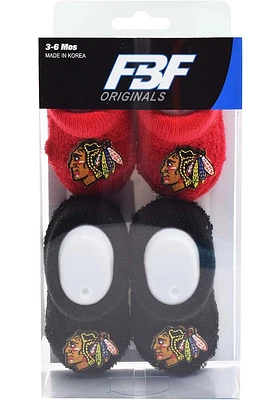 Chicago Blackhawks 2pk Logo Baby Bootie Boxed Set