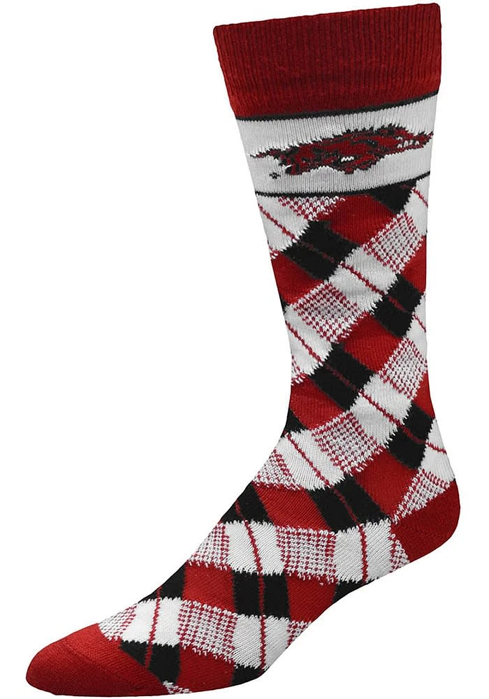 Arkansas Razorbacks Plaid Mens Argyle Socks