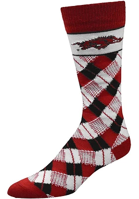 Arkansas Razorbacks Plaid Mens Argyle Socks