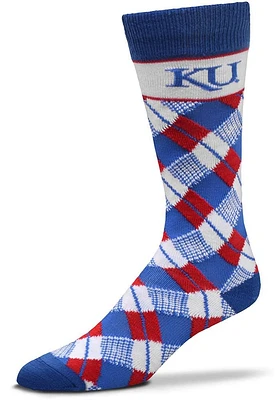 Kansas Jayhawks Plaid Mens Argyle Socks