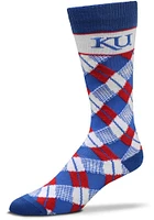 Kansas Jayhawks Plaid Mens Argyle Socks