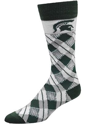 Michigan State Spartans Plaid Mens Argyle Socks