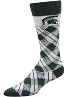 Michigan State Spartans Plaid Mens Argyle Socks