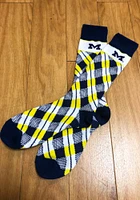 Michigan Wolverines Plaid Mens Argyle Socks