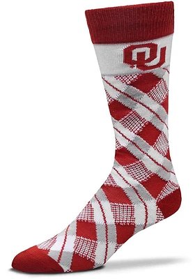 Oklahoma Sooners Plaid Mens Argyle Socks