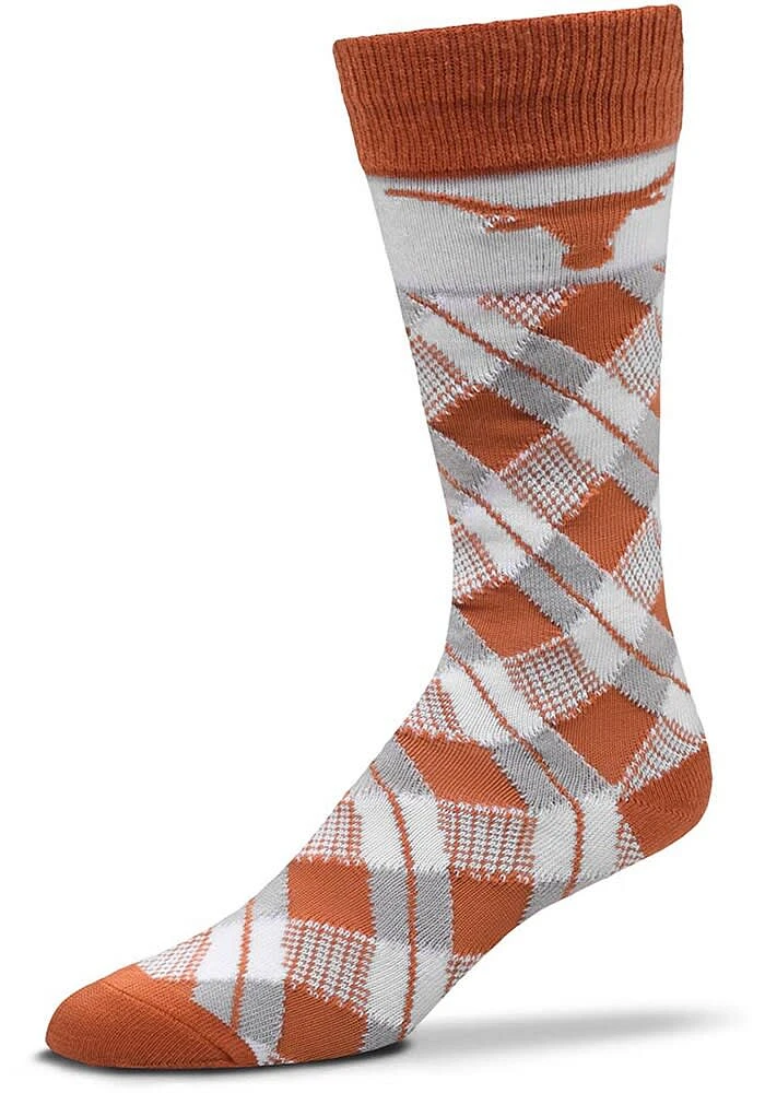 Texas Longhorns Plaid Mens Argyle Socks