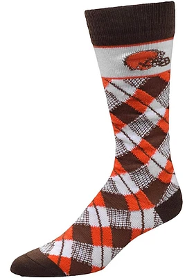 Cleveland Browns Plaid Mens Argyle Socks