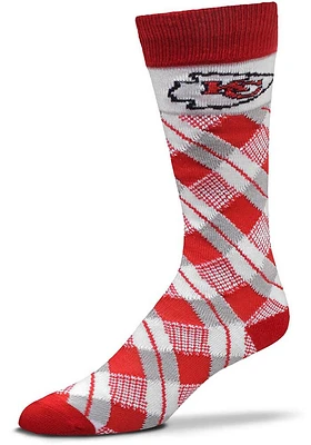 Kansas City Chiefs Plaid Mens Argyle Socks